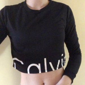 Calvin Klein cropped crew neck sweatshirt
